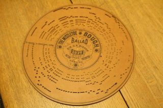 Antique Ehrlichs Patent Card Music Disc The Mistletoe Bough Ballard Organette