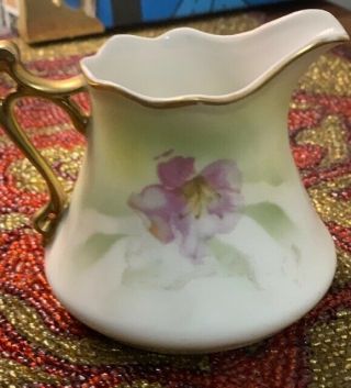 Antique Royal Rudolstadt Prussia Creamer Hand Painted 3