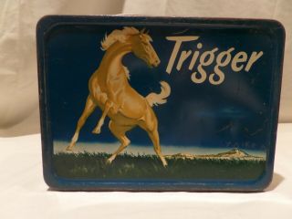 Vintage Very Rare 1956 " Trigger " Metal Lunch Box By King - Seeley Thermos