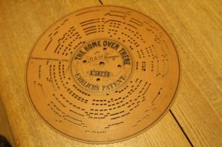 Antique Vintage Ehrlichs Patent Card Music Disc The Home Over There Organette