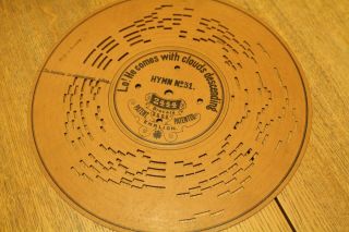 Antique Ehrlichs Card Music Disc Lo He Comes With Clouds Descending Organette