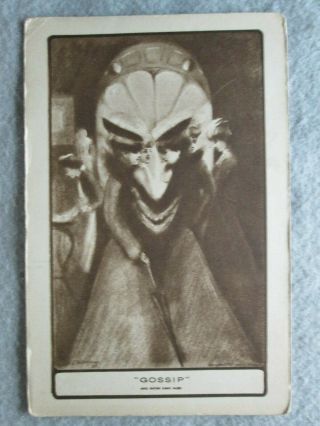 Antique George Wortherspoon Gossip And Satan Came Also Art Postcard 1905