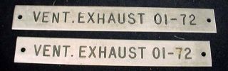 2 Ships Equipment Signs Plaque Vent Exhaust 01 - 72 Nautical Hardware