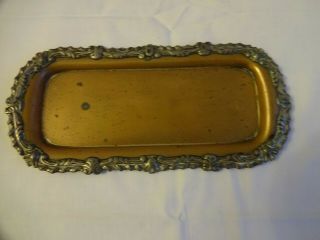 Antique Arts & Crafts Copper & Pewter Oblong Calling Card Tray