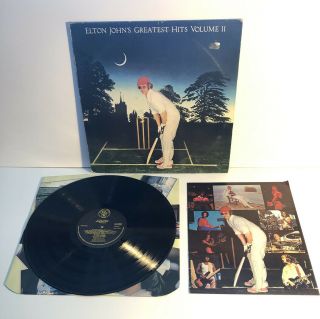 Elton John Greatest Hits Volume 2/ Ii Vinyl Lp,  Rare Booklet Prog Rock