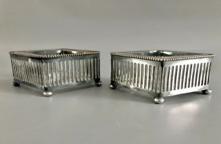 Antique Victorian Pairpoint Mfg Co.  Silver Plated Master Salt Cellars