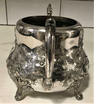 Antique Thomas Bradbury Silver Plated Repousse Sugar Bowl 1855, 2