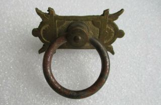 Antique Aesthetic Movement Brass Victorian Drop Ring Dresser Drawer Pull