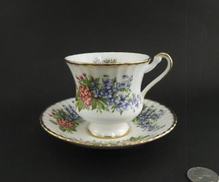 Paragon F543 Gold Band With Flowers Bone China Cabinet Tea Cup And Saucer