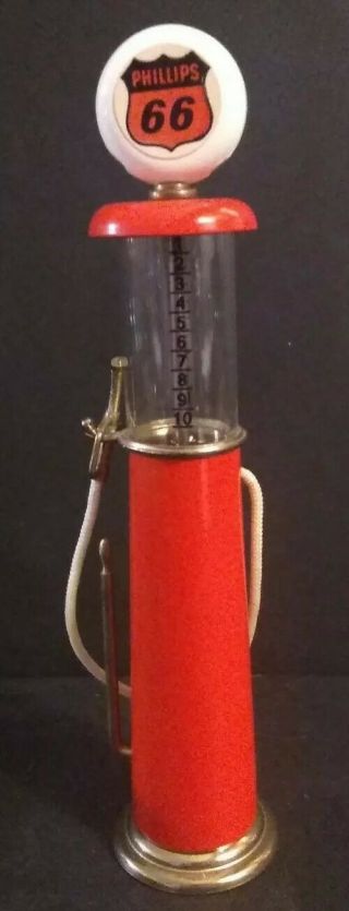 Miniature Antique Gas Pump Phillips 66 Die Cast 8 Inches Tall