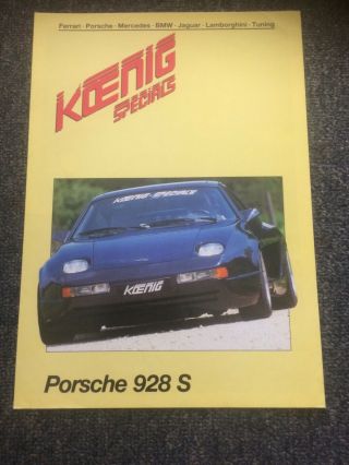 Koenig Porsche 928s Brochure 1987 - Rare