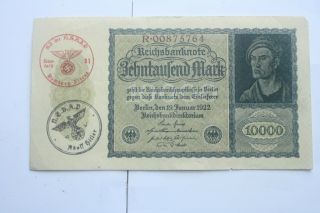 1 X Germany Banknote.  10,  000 Marks.  1922.  Nsdap A Hitler,  Sa Der Nsdap.  V Rare.