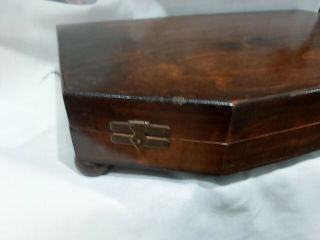 Empty Vintage Wooden Cutlery Box Case with Bun Feet Storage or Upcycle Project 3
