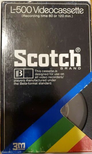 1 Rare Scotch Betamax L - 500 Tape Tv Home Blank For Recording 1979 Gilligan 