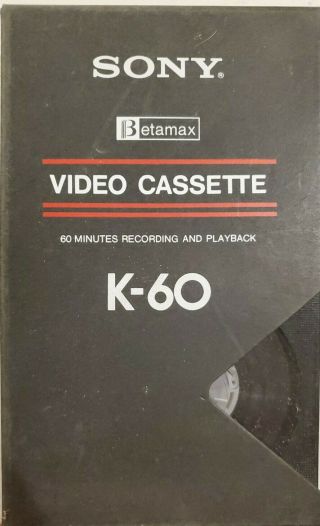 1 Rare Sony Betamax K - 60 Tape Tv Home Blank For Recording 1948 Looney Sylvester
