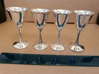 Vintage Silver Plated Italy 4 X Small Goblets