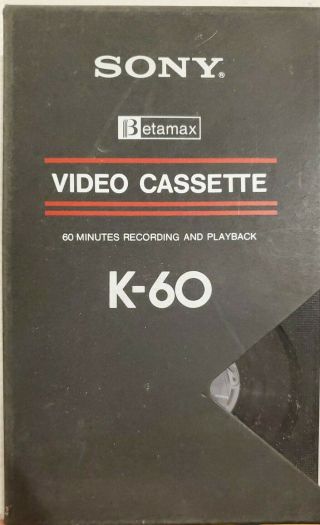 1 Rare Sony Betamax K - 60 Tape Tv Home Blank 4 Recording Quark Pilot Tom Jerry