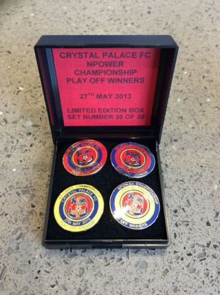 Crystal Palace Football Club Badge Fc Limited Edition Promotion Box Set Pin Rare