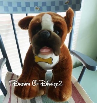Build - A - Bear Boxer Dog Magnet Mouth Stuffed Plush Animal 16 " Retired Euc