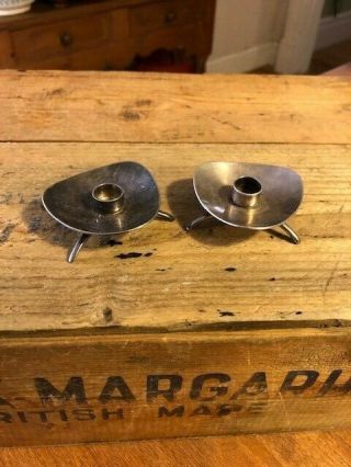 Vintage Pair Small Candleholders - Carl Cohr Denmark Atla Mid - Century – Retro