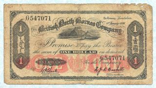 British North Borneo 1 Dollar 1936 P28 Rare