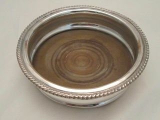 Good 19th Century Silver Plated Bottle Coaster / Wine Coaster - Lines