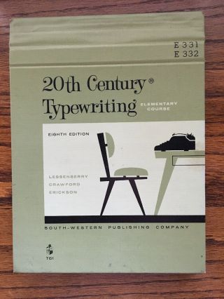 20th Century Typewriting Elementary Course 1962 Us Army Library Book