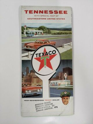 Vintage 1964 Texaco Oil & Gas Auto Tour Service Guide Tennessee Road Map