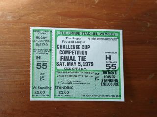 Wakefield V Widnes Challenge Cup Final Rare Match Ticket 1979
