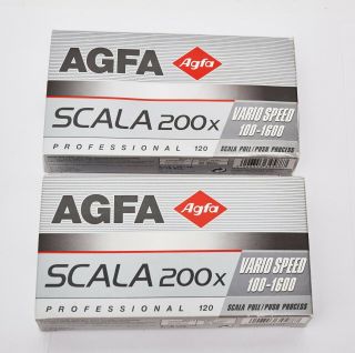 10x Agfa 120 Scala 200x Film Rare Black & White Medium Format 200 Slide B&w
