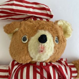 Vintage Worn Loved Plush Pajama Teddy Bear Stuffed Animal Rescued Creepy Prop