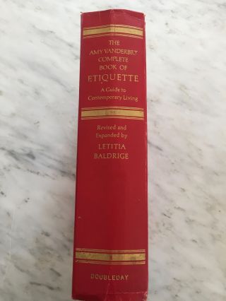 The Amy Vanderbilt Book Of Etiquette A Guide To Contemporary Living.  Vintage Rare