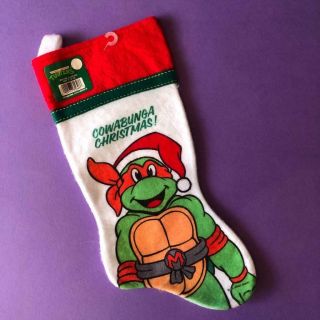 Rare Teenage Mutant Ninja Hero Turtles Cowabunga Christmas Stocking Decoration