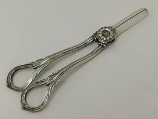 Vintage C1920s Silver Plated Lily Reeded Pattern Grape Scissors / Snips 16.  5cm