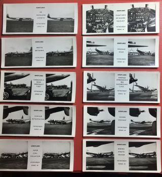 Rare Complete Set Of 10 Junior Vista - Screen 3d Slides—aeroplanes—series 44