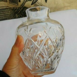 Rare Vintage 6 " Tiffany & Co.  Diamond Pattern Lead Crystal Glass Vase Blocks Nr
