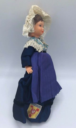 Vintage Poupee Bella Doll 7 Inch Made in France Lace Headress Molded Hair 2