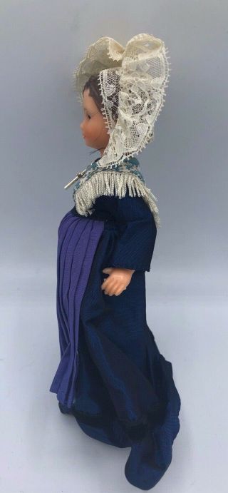 Vintage Poupee Bella Doll 7 Inch Made in France Lace Headress Molded Hair 3