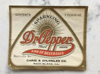 Antique Advertising Sparkling Dr Pepper King Of Beverages Bottle Label