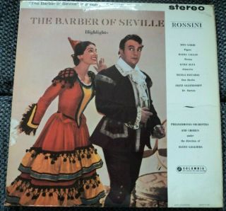 Rare Vinyl The Barber Of Seville Rossini Highlights Columbia Sax 2438 Callas