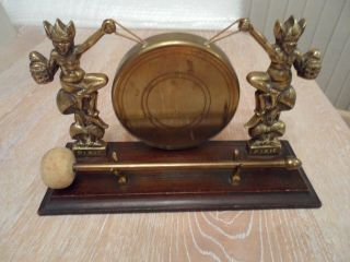 Antique Double Pixie Dinner Gong With Striker