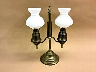 Rare Antique Brass Miniature Double Student Lamp Smith’s Book 1 Fig.  86