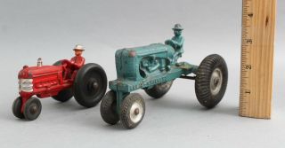 Rare Antique Arcade Cast Iron Blue Allis Chalmer Farm Tractor,  Hubley Tractor