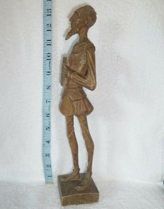 Vintage Hand Carved Wooden Statue Of Don Quixote The Man From La Mancha.