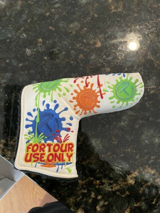 RARE SCOTTY CAMERON CIRCLE T PAINT SPLASH PUTTER COVER TOUR USE ONLY 2