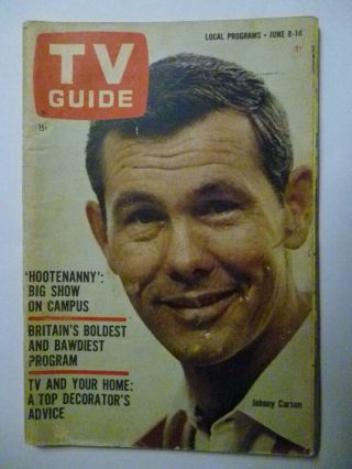 Phil.  June 8 1963 Tv Guide Tonight Show Johnny Carson Carolyn Kearney Naked City