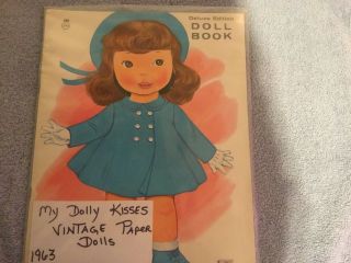 Vintage Deluxe Edition Paper Doll Book My Dolly Kisses.  By Lowe Year 1963