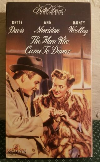 The Man Who Came To Dinner Vhs 1942 Bette Davis Ann Sheridan Video Rare
