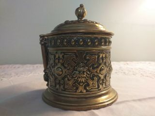 Antique Victorian Gothic Revival Brass String Holder Adolph Frankau & Co
