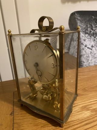 Vintage Brass German Anniversary Mantle Clock With Mechanical Movement